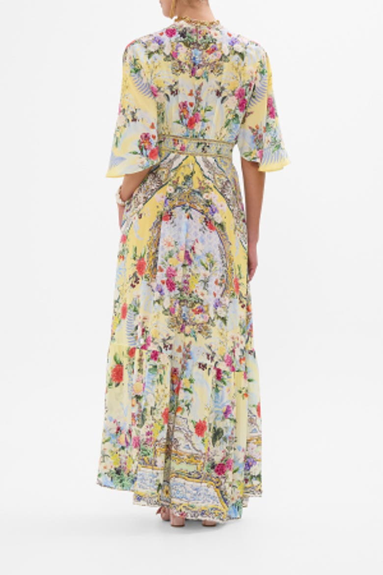 Waisted Dress With Hem Ruffle Flor Fantastica, Alternate, color, Flor Fantastica