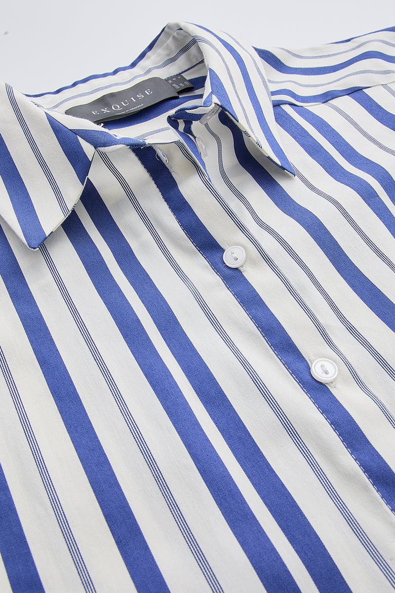 Alsatia Dropped Short Sleeve Striped Shirt, Alternate, color, Blue