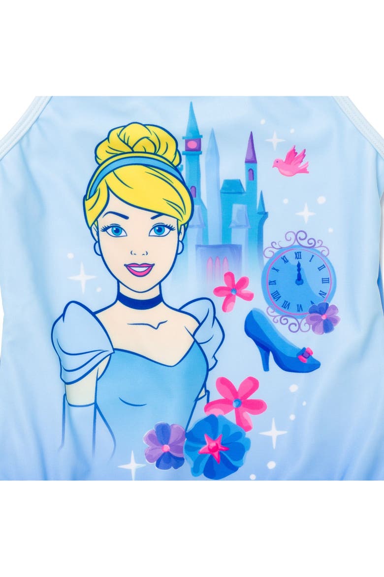 Princess One-Piece Bathing Suit, Alternate, color, Cinderella Blue Ombre