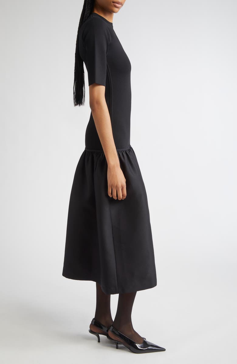 TOTEME Twinflower Flounce Sweater Dress, Alternate, color, Black