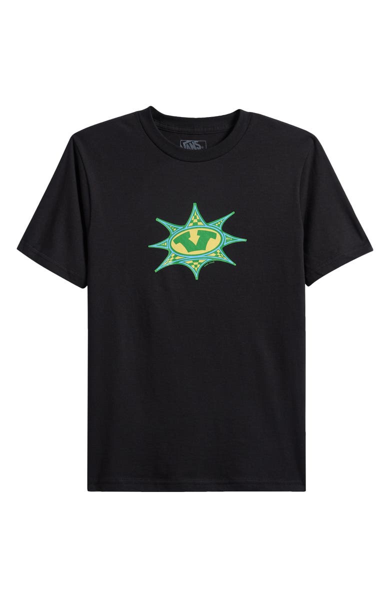 Vans Kids
 Star Checker Cotton Graphic T-Shirt, Main, color, Black