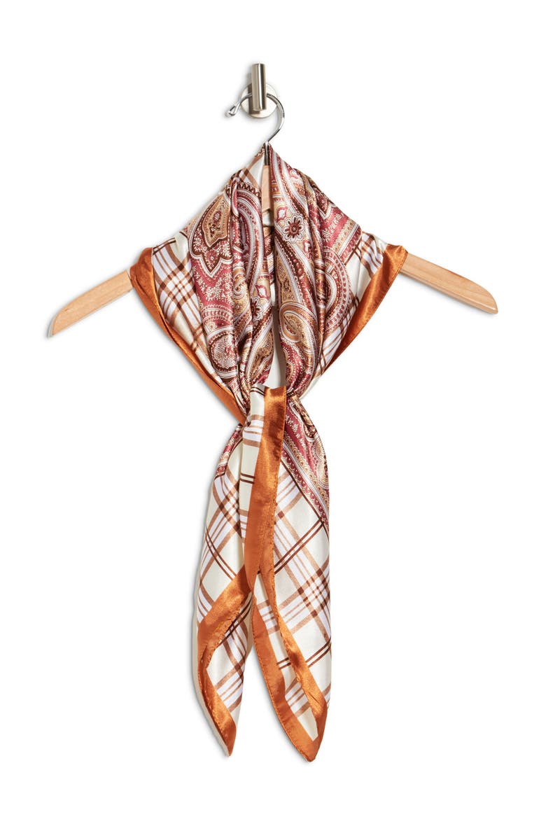 Paisley Plaid Convertible Scarf & Halter Top, Alternate, color, LIGHT BROWN