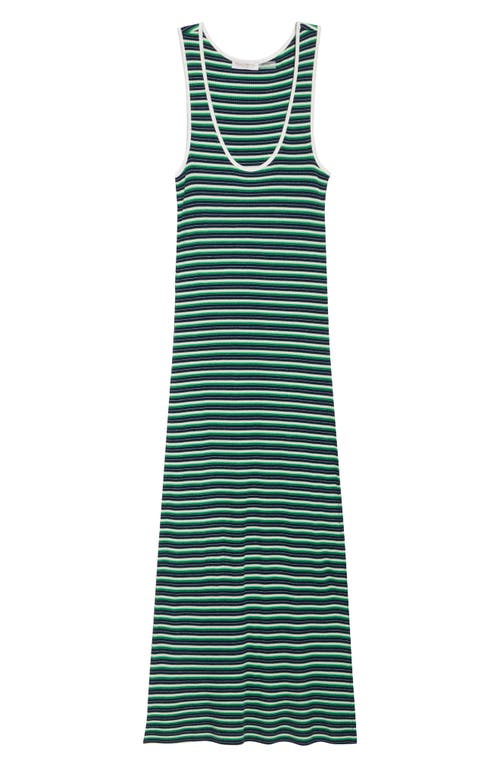 Ramy Brook Everest Stripe Scoop-neck Midi Dress In Spring Navy Stripe Combo