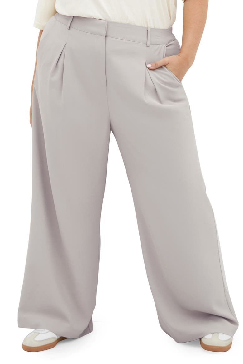 Jordan Wide Leg Pleated Pants, Main, color, NEUTRAL