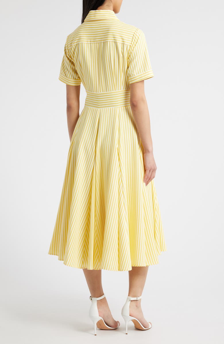 Tahari ASL Stripe Tie Waist Poplin Midi Shirtdress, Alternate, color,