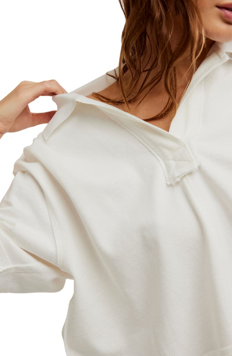 Free People Denmark Polo Top, Alternate, color, Clean Ivory