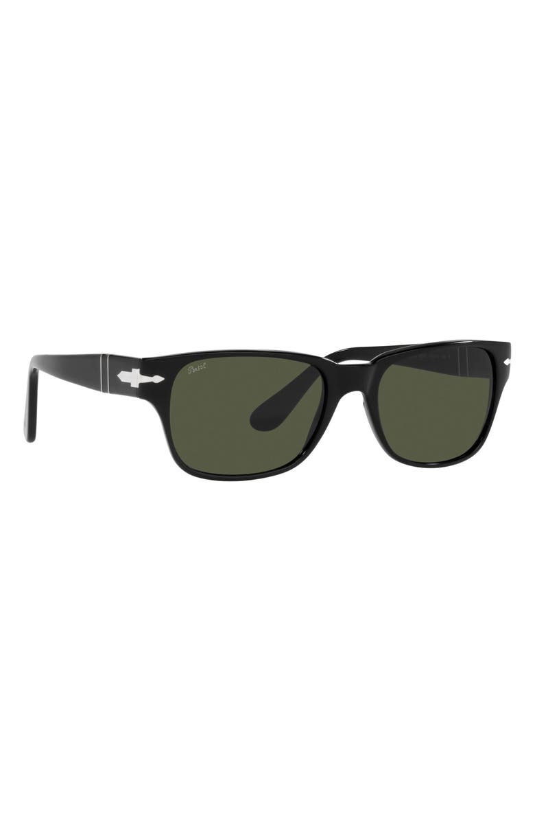 Persol 55mm Rectangular Sunglasses, Alternate, color, Black/ Green