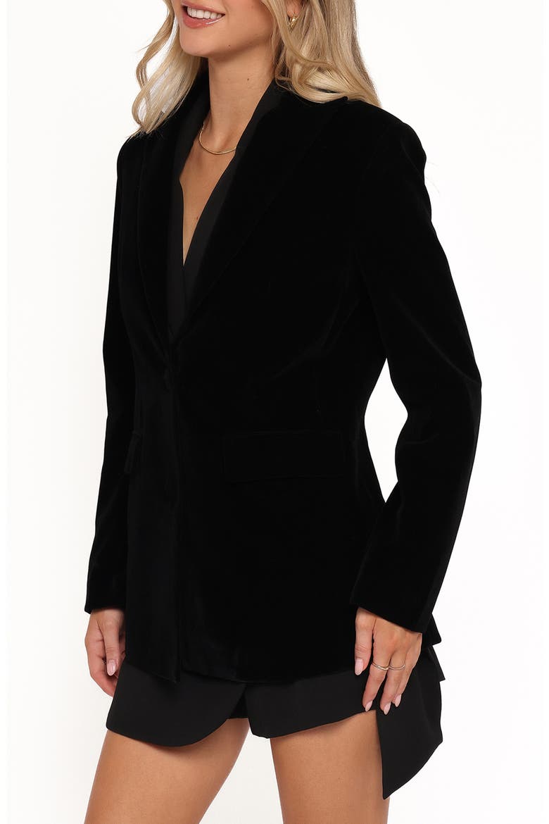 Clive Two-Button Velvet Blazer, Alternate, color, BLACK