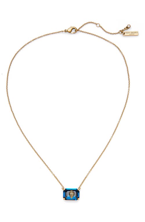 Kurt Geiger London Emerald Cut Crystal Pendant Necklace In Gold