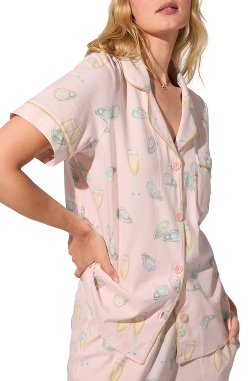 Bedhead Pajamas Print Jersey Crop Pajamas In Pink