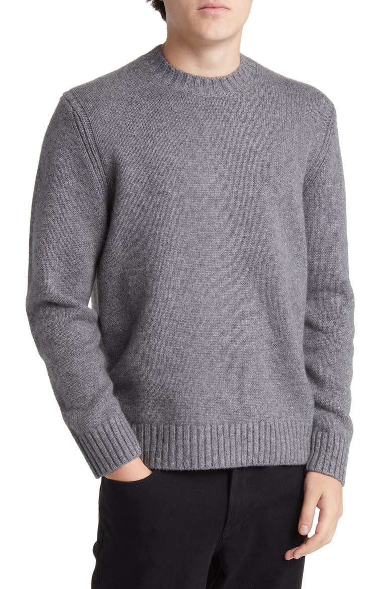 Relaxed Fit Wool & Cashmere Sweater, Main, color, MEDIUM HEATHER GREY