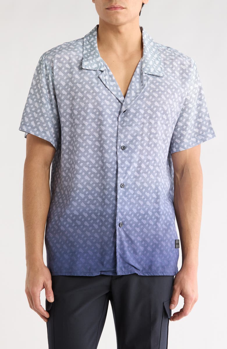 BOSS Vale Camp Shirt, Main, color, Navy Blue