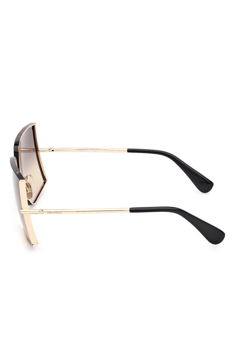 Max Mara 68mm Gradient Oversize Rectangular Sunglasses, Alternate, color, Gold/ Black / Grad Smoke Peach