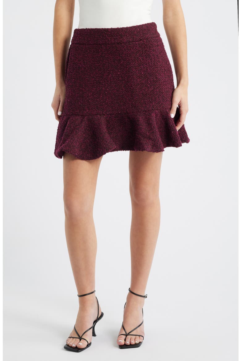 Bouclé Miniskirt, Main, color, RED