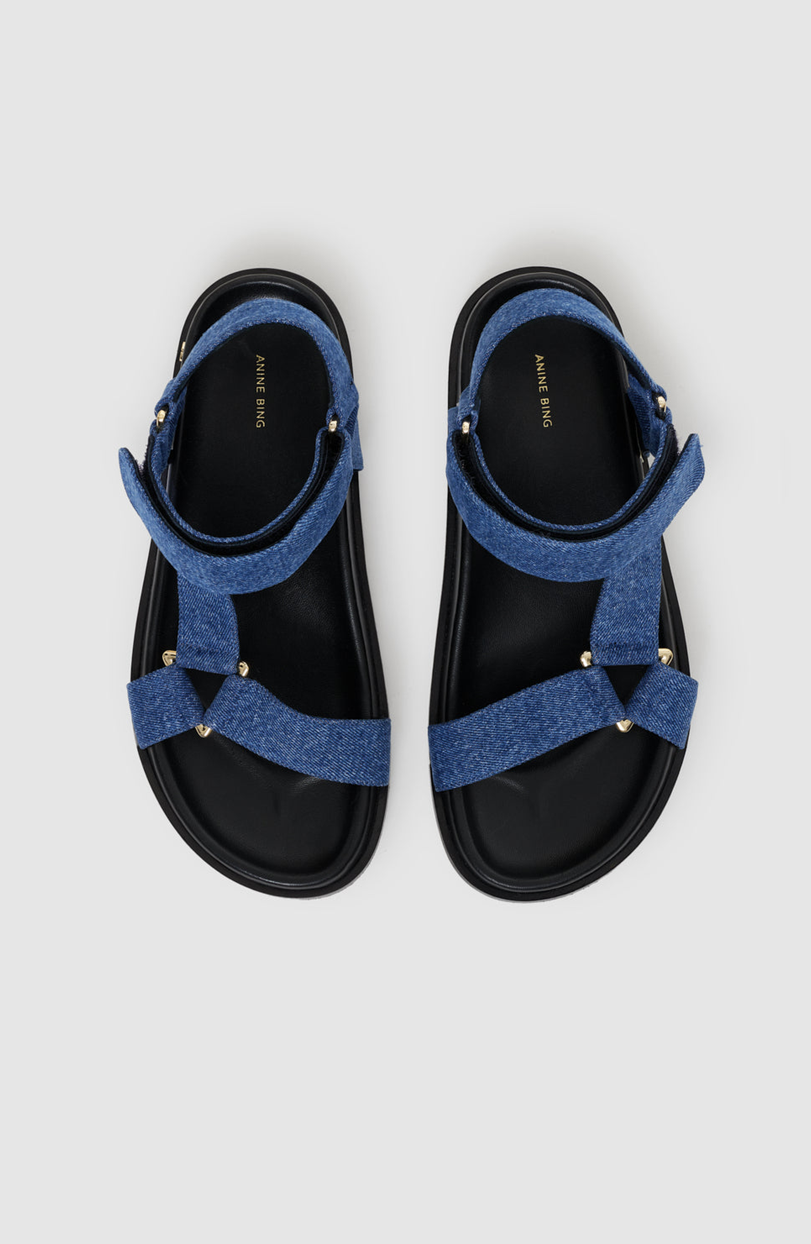 ANINE BING Jess Sandals, Alternate, color, Clean Indigo / Denim