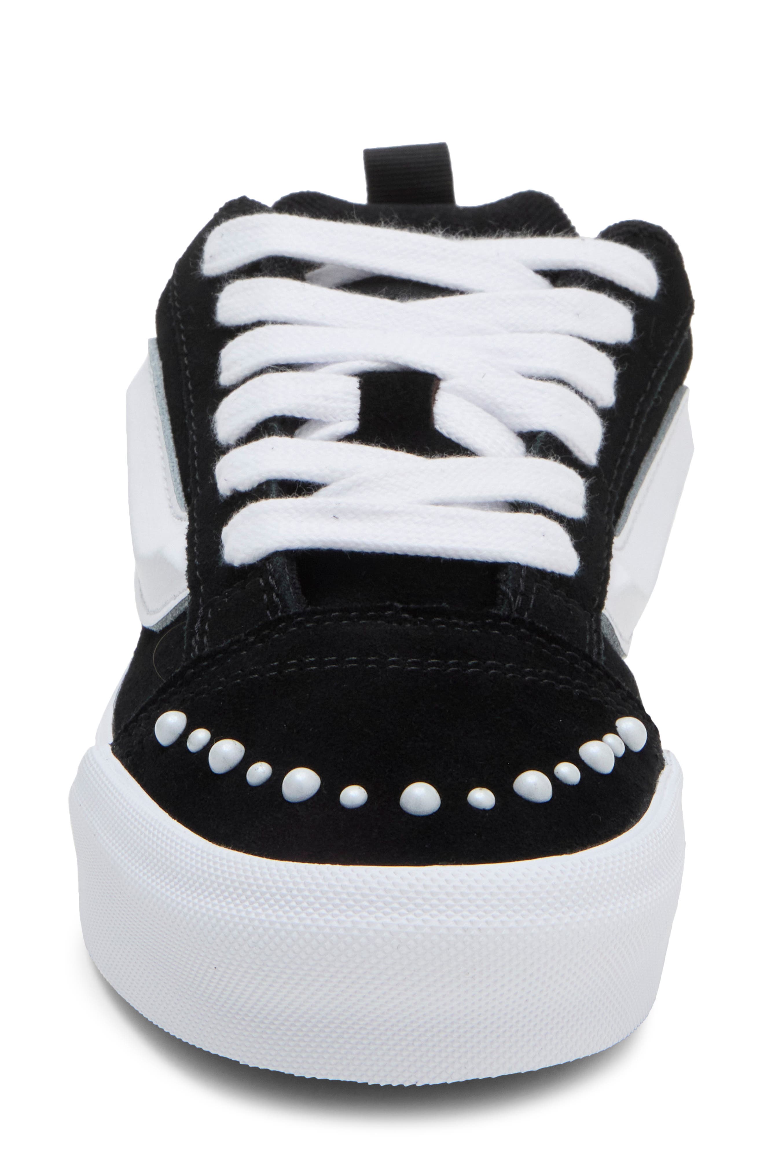 Knu Skool Faux Pearl Sneaker, Alternate, color, KNU SKOOL PEAR BLACK