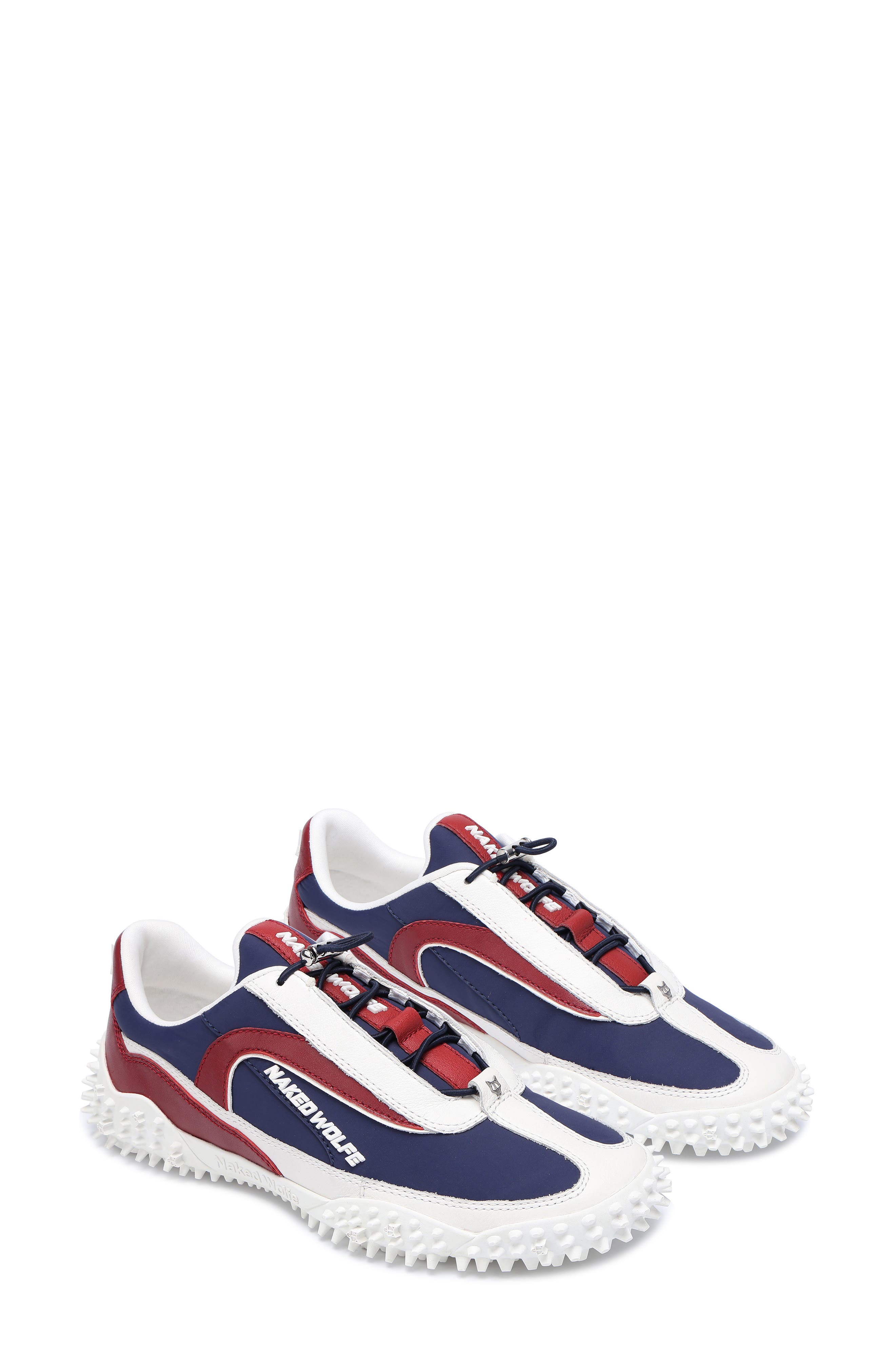 Naked Wolfe Lace-Up Sneaker, Main, color, Red Blue White Nylon Leather