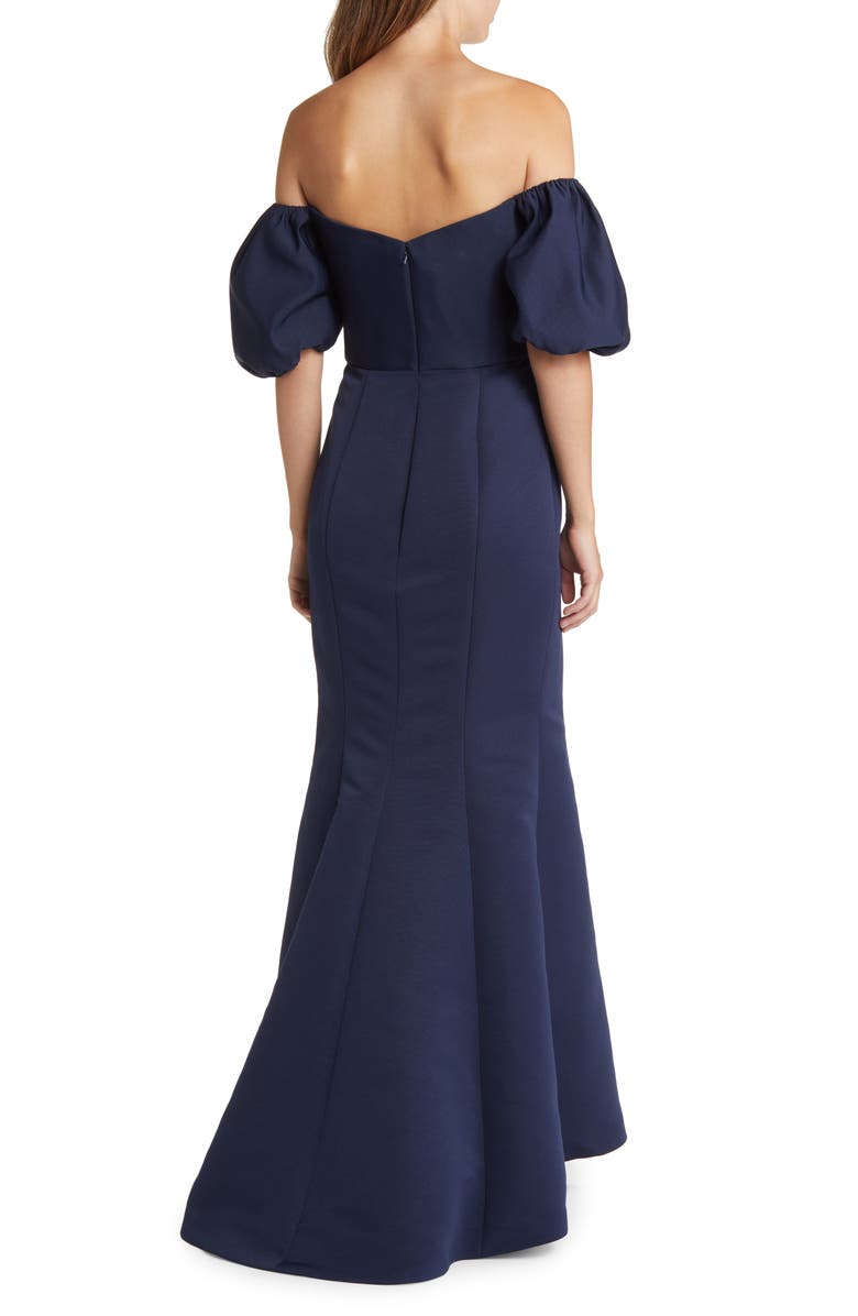 Amsale Fai Off the Shoulder Puff Sleeve Mermaid Gown, Alternate, color, 