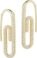SPHERA MILANO Pavé Paperclip Drop Earrings