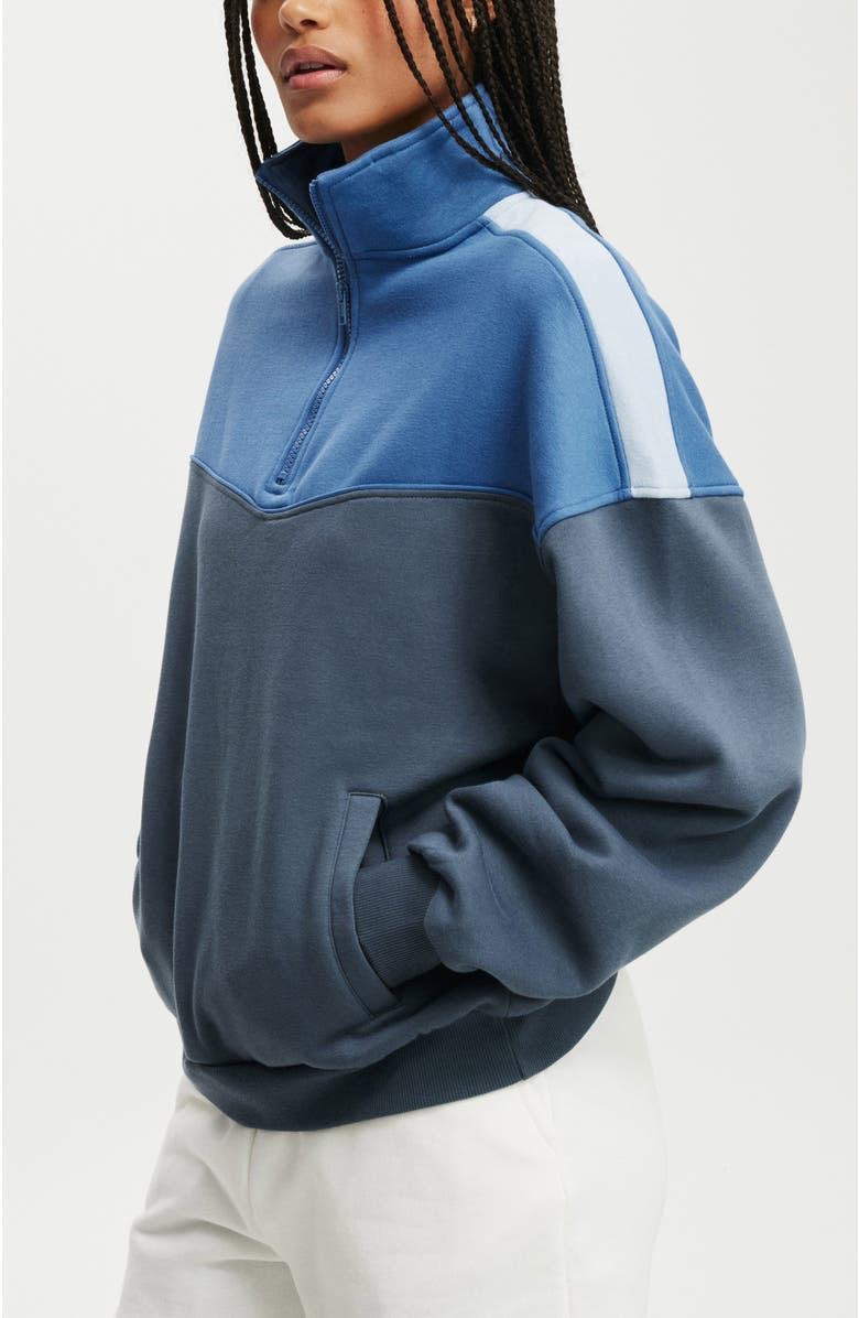 Cotton On Panelled Quarter Zip Sweat, Alternate, color,
