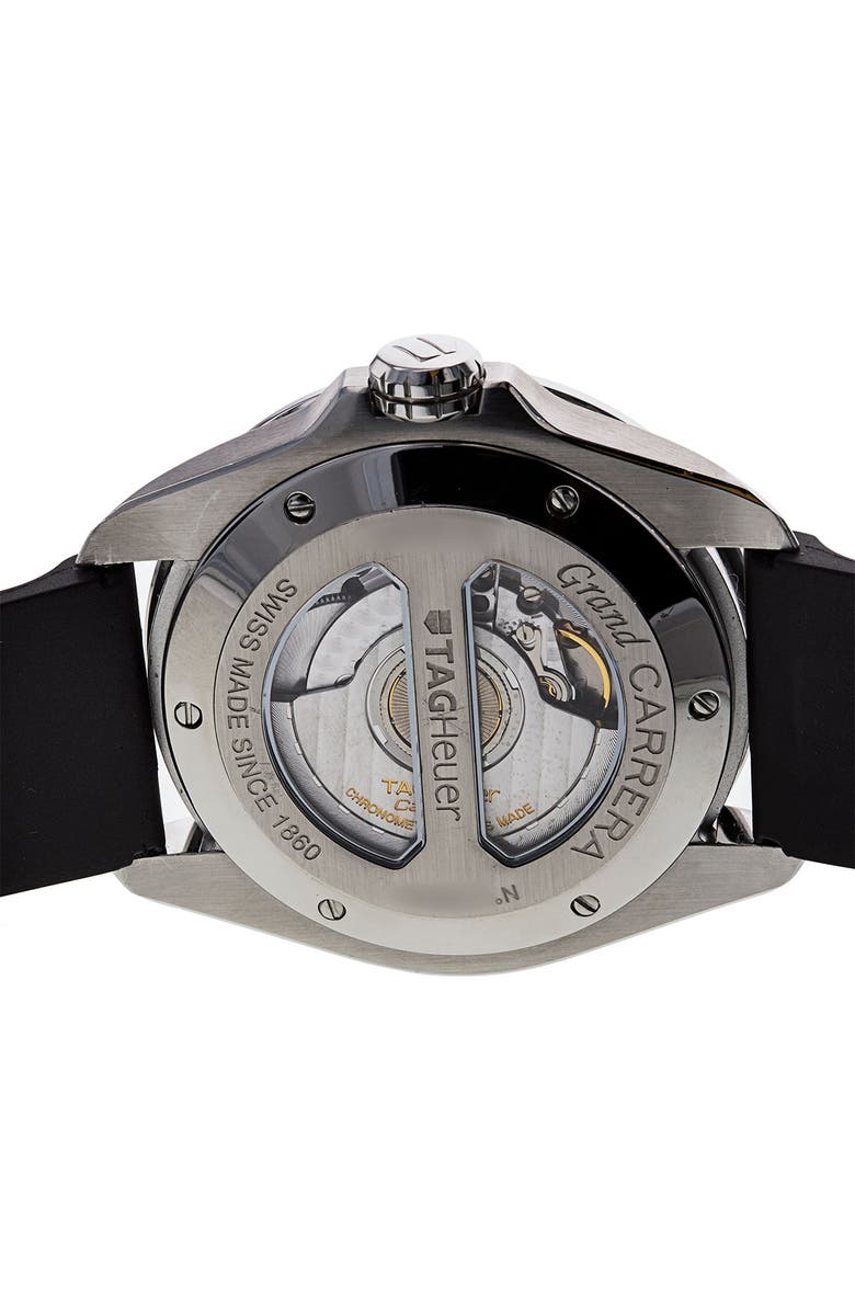 Watchfinder & Co. Tag Heuer Preowned Grand Carrera Silicone Strap Watch, Alternate, color, Steel