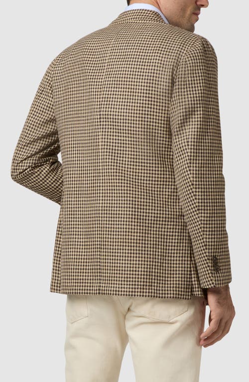Sid Mashburn Ghost Check Cotton & Silk Blend Sport Coat In Chocolate/sand Check Hopsack