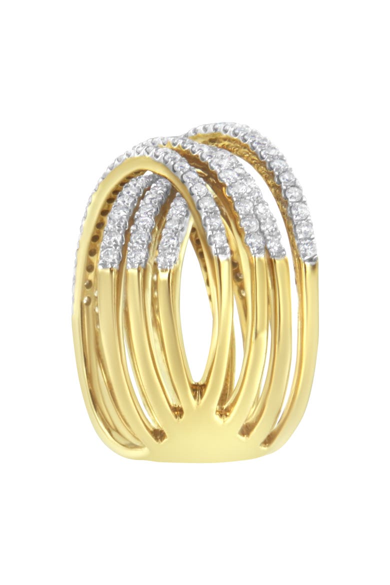 10KT Yellow Gold 1 5/8 cttw Diamond Bypass Ring, Alternate, color, Yellow