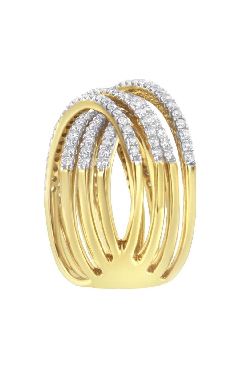 Haus of Brilliance 10KT Yellow Gold 1 5/8 cttw Diamond Bypass Ring, Alternate, color, Yellow