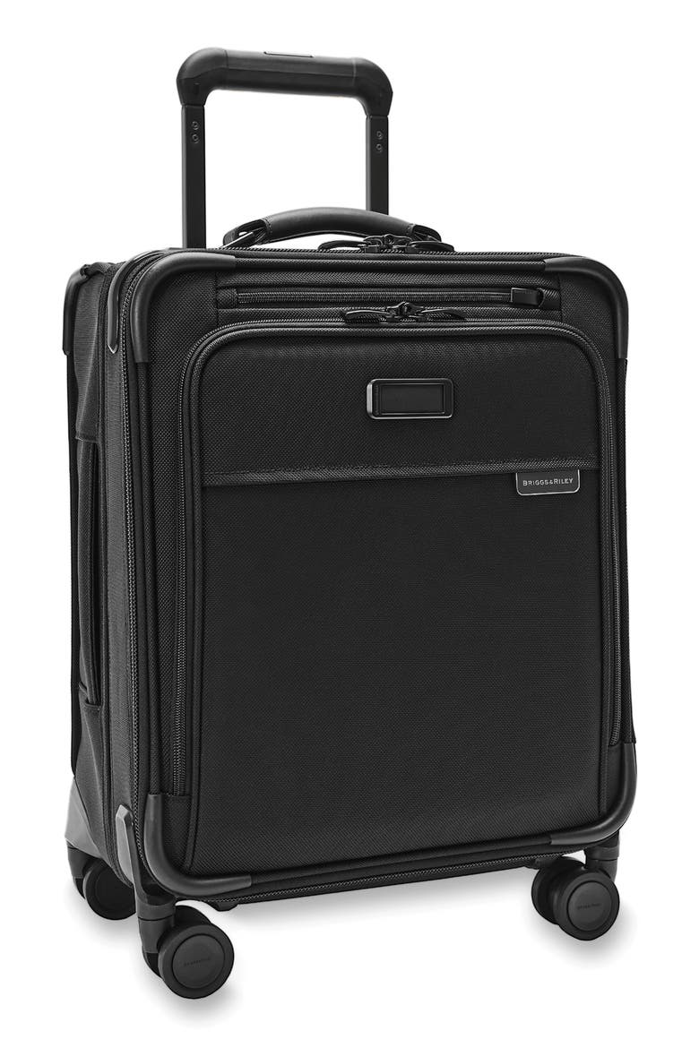 Baseline Compact Spinner Carry-On, Alternate, color, BLACK