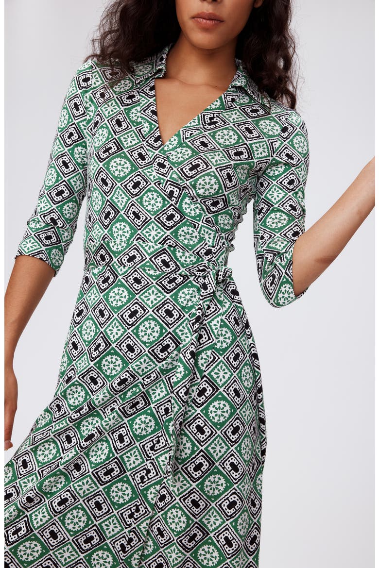 Abigail Geo Print Silk Wrap Midi Dress, Alternate, color, PAPER CUT GEO