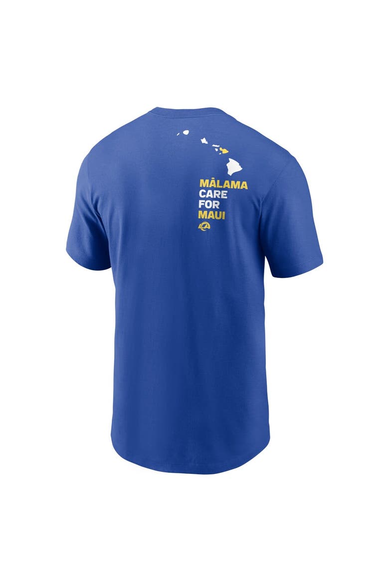 Men's Nike  Royal Los Angeles Rams x Maui Relief T-Shirt, Alternate, color, Royal