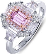 Lafonn Emerald Cut Simulated Diamond Halo Ring