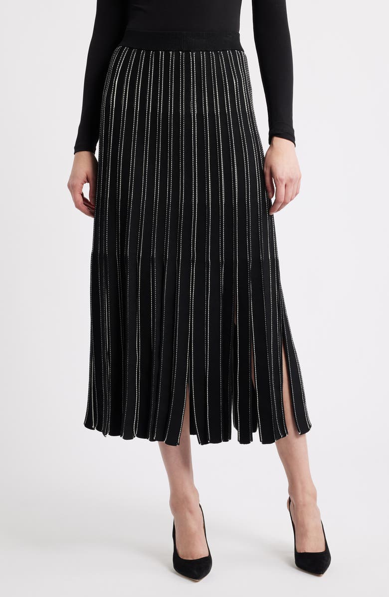 BOSS Fatrina Pleated Midi Skirt, Main, color, Black
