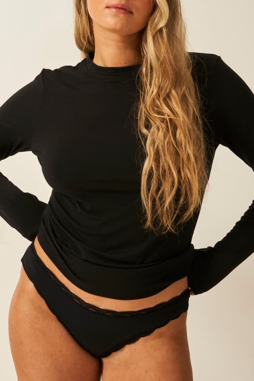 Stripe & Stare Underlayer Top In Black