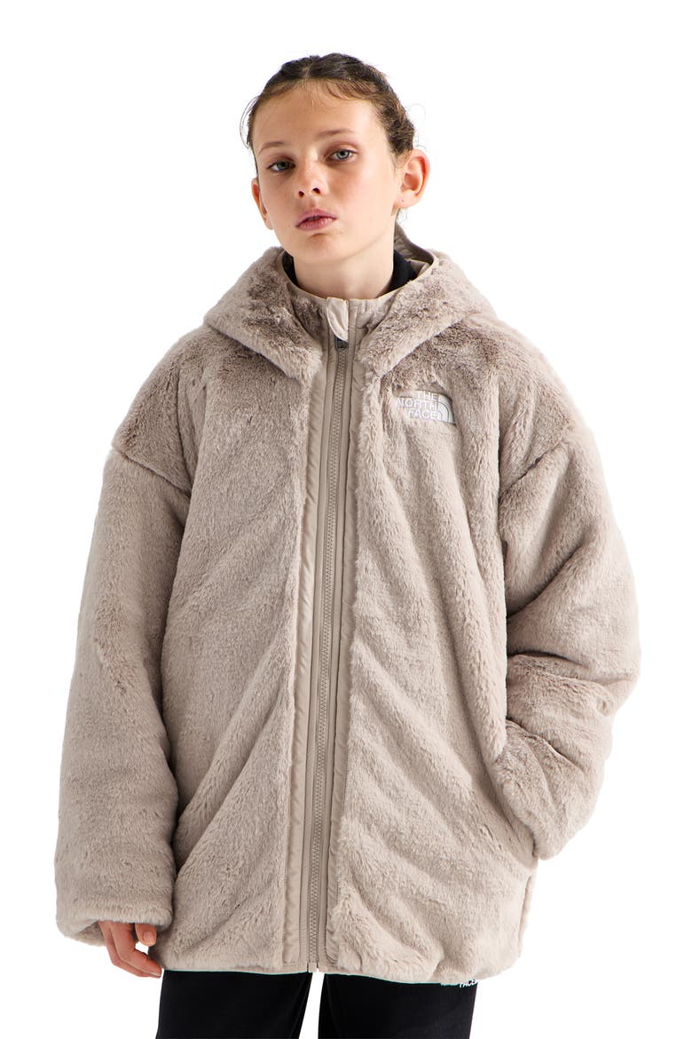 Kids' Shasta Water Repellent Reversible Hooded Jacket, Alternate, color, TIMELESS TAUPE