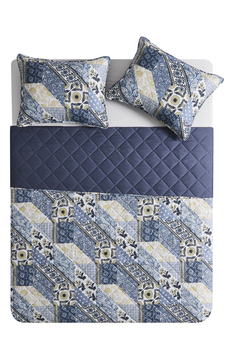 VCNY HOME Joel 3-Piece Quilt Set, Alternate, color, Blue/ Yellow