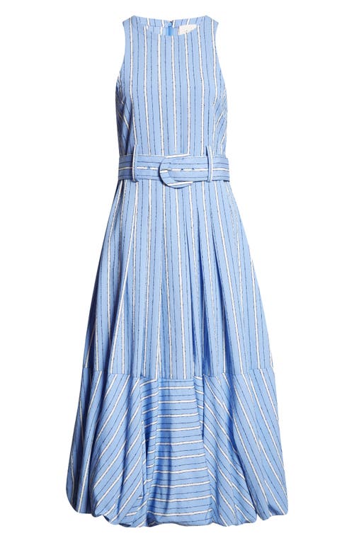 Cinq À Sept Hailey Directional Stripe Sleeveless Dress In Blue
