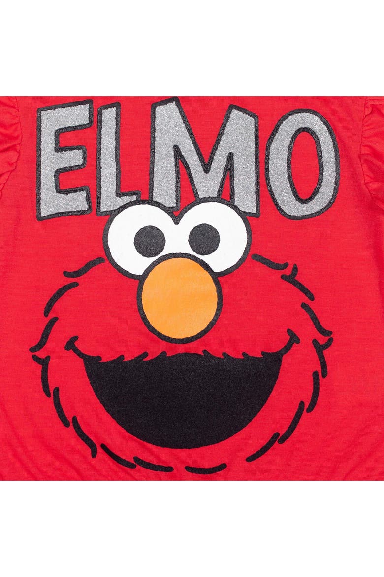 2-Piece T-Shirt and French Terry Shorts Set, Alternate, color, Elmo Red Heather Grey