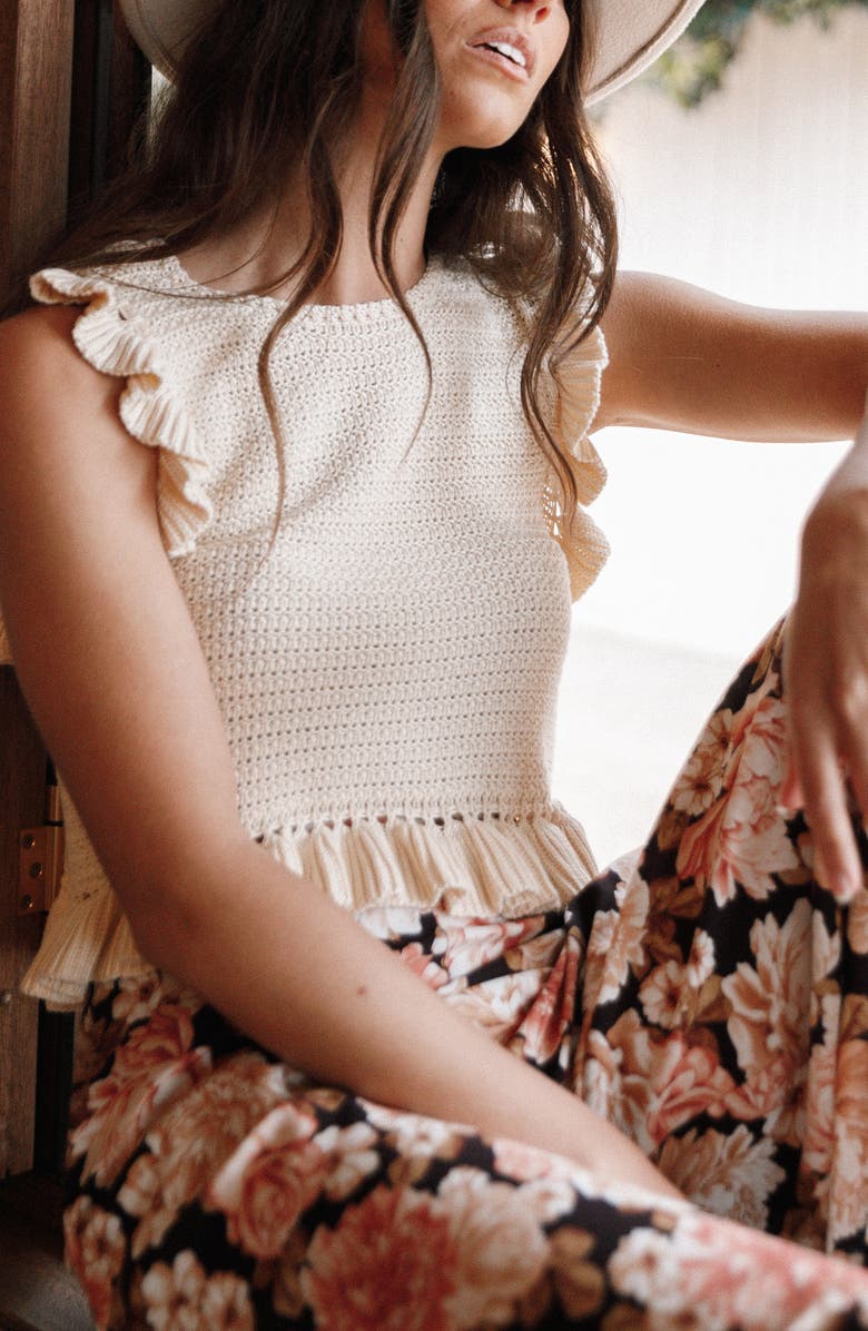 Petal & Pup Katia Frill Sleeveless Sweater, Alternate, color, Cream