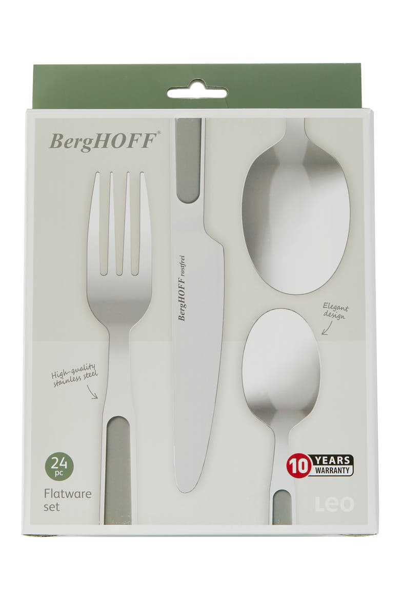 Leo Balance 24-Piece Flatware Set, Alternate, color, MOONMIST