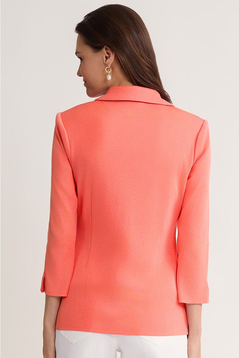 Tailored Single-Button Knit Jacket, Alternate, color, Plumeria