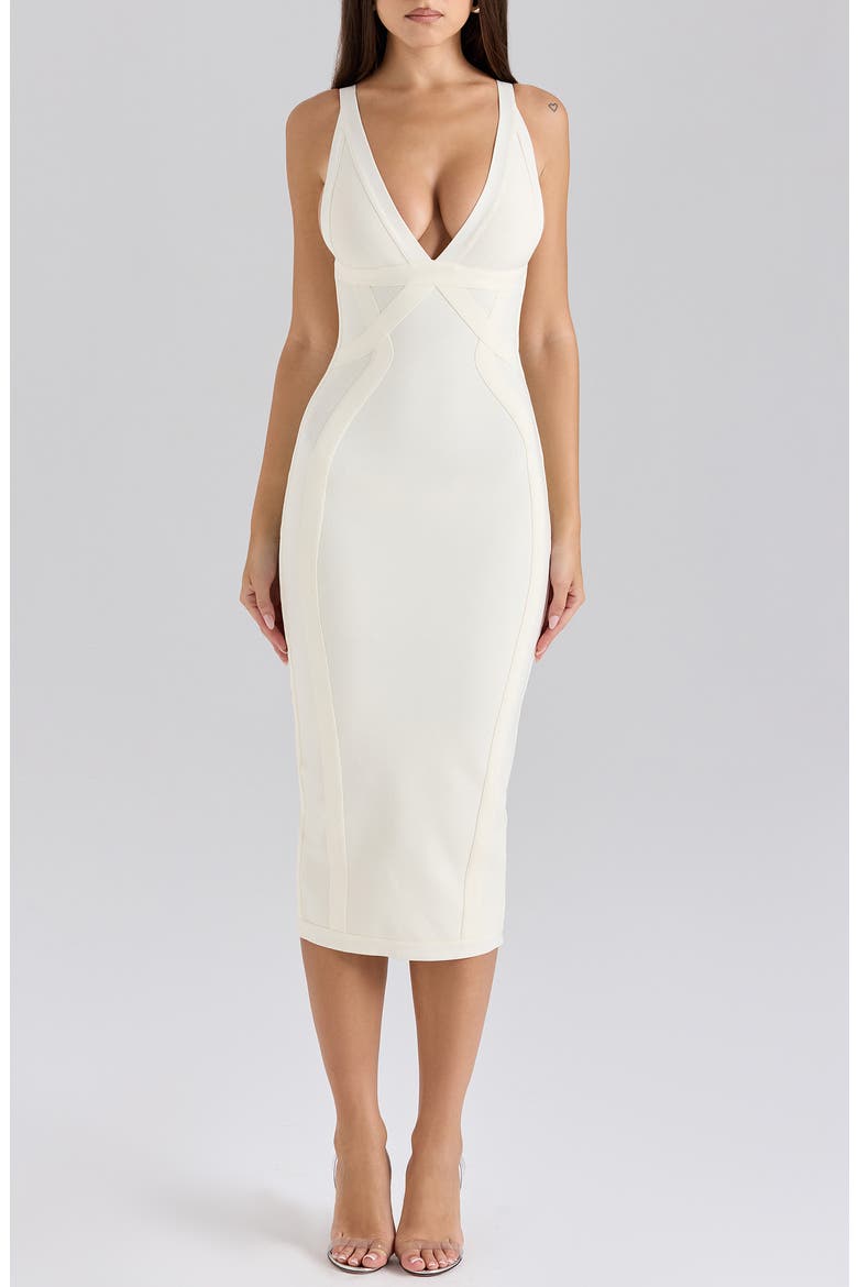 The Classic Midi Bandage Dress, Main, color, VANILLA