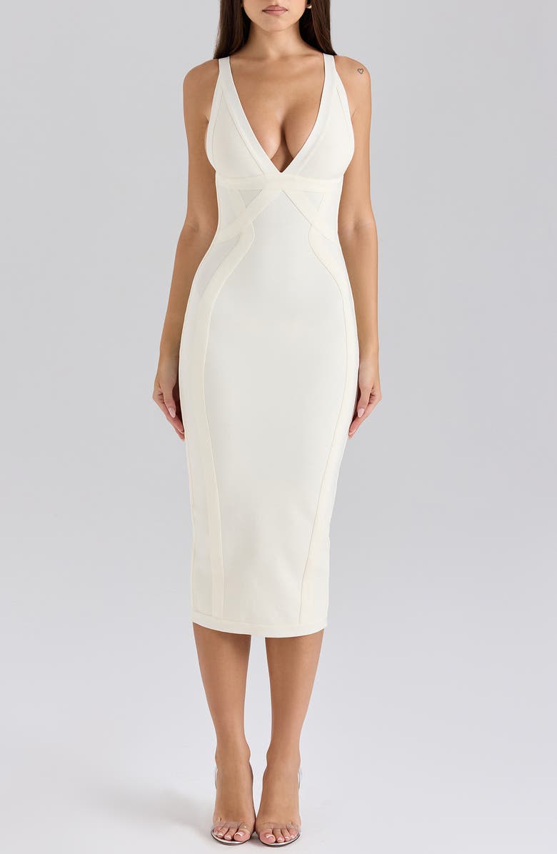 HOUSE OF CB The Classic Midi Bandage Dress, Main, color, Vanilla