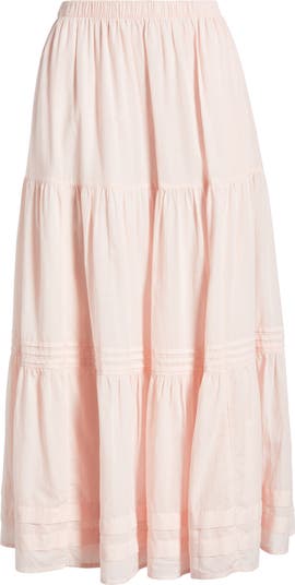 【COLOR iN ID】Rose unbalanced tiered skirt Treasure & Bond Tiered Maxi Skirt | Nordstrom