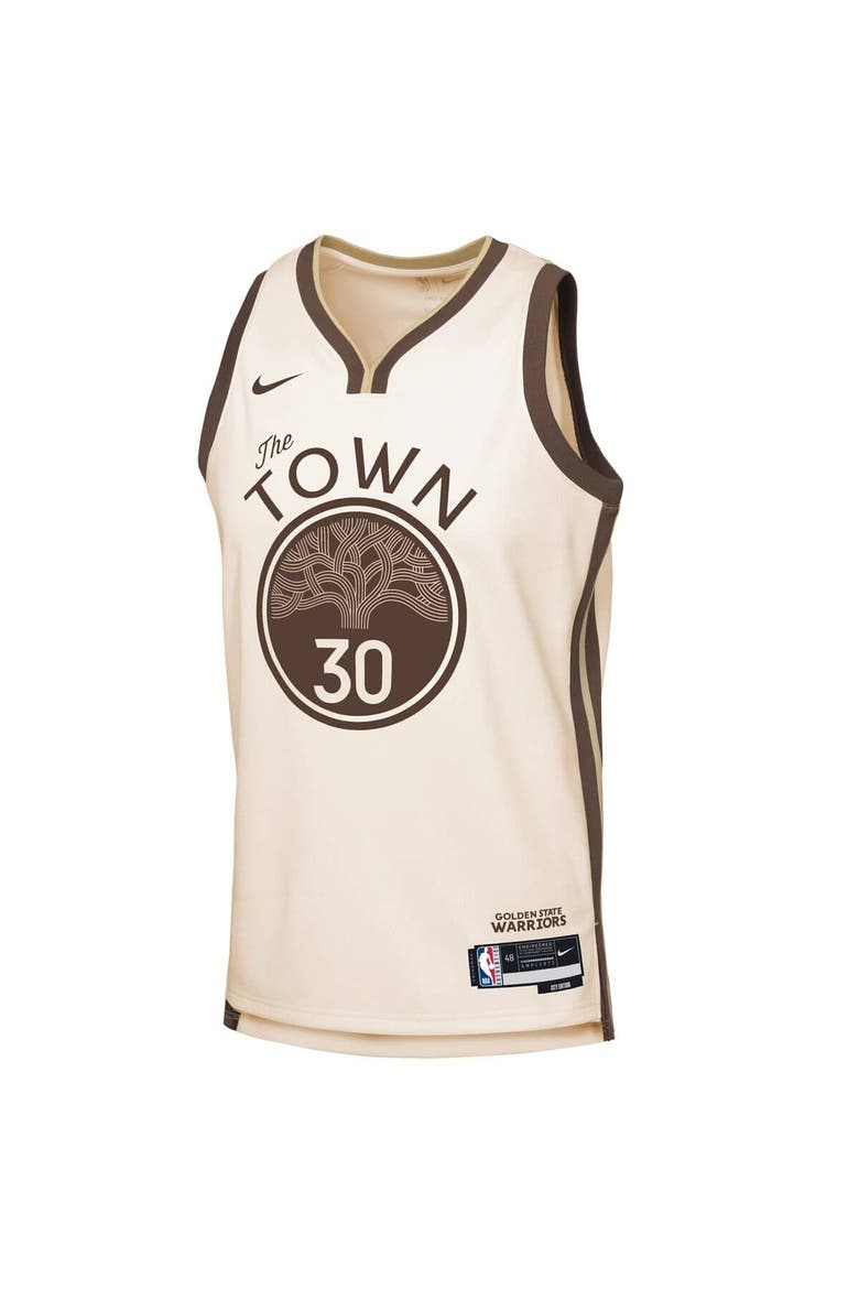 Youth Nike Stephen Curry Tan Golden State Warriors 2025/26 City Edition Swingman Jersey, Alternate, color, Tan