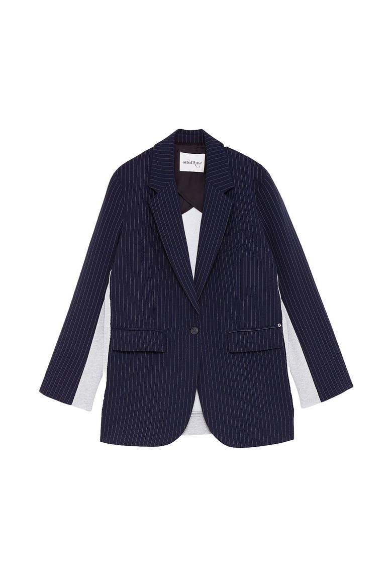 Jacket Made With A Two-Fabric, Alternate, color, Blue