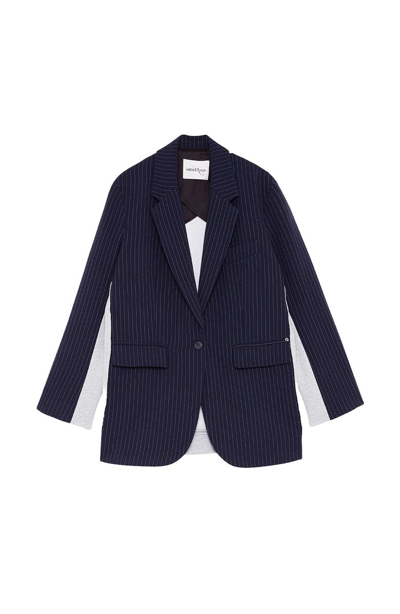 ottod'Ame Jacket Made With A Two-Fabric, Alternate, color, Blue