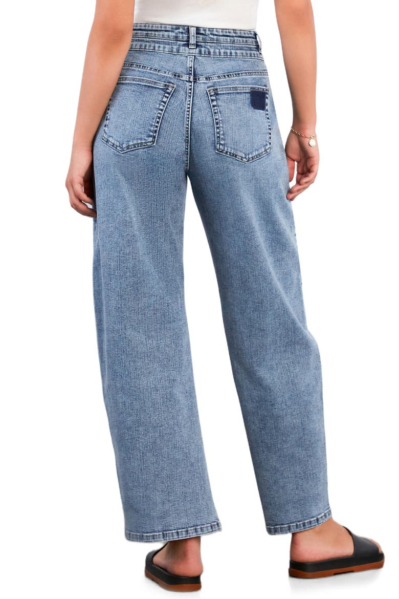 Abigail Double Waist Relaxed Straight Leg Jeans, Alternate, color, PACIFIC BLUE