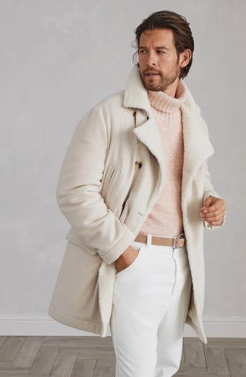 コート Brunello Cucinelli Double-Breasted Cashmere Coat Brunello Cucinelli - Blue double-breasted wool and cashmere