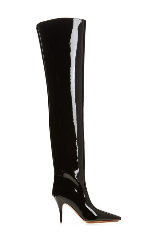 Stella Mccartney Square Toe Over The Knee Boot In Black